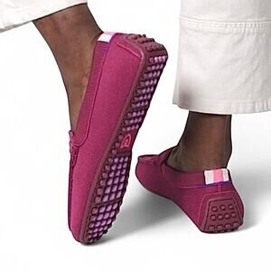 Rothy’s the driver loader in raspberry pink comfort shoe washable flats slip on
